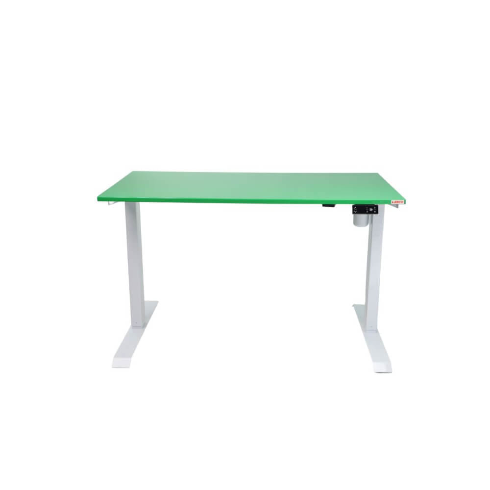 โต๊ะปรับระดับไฟฟ้า หน้าไม้ MDF เคลือบไฮกลอส มอเตอร์ 2 ระดับ LEECO GT-612-SM-GREEN เขียว